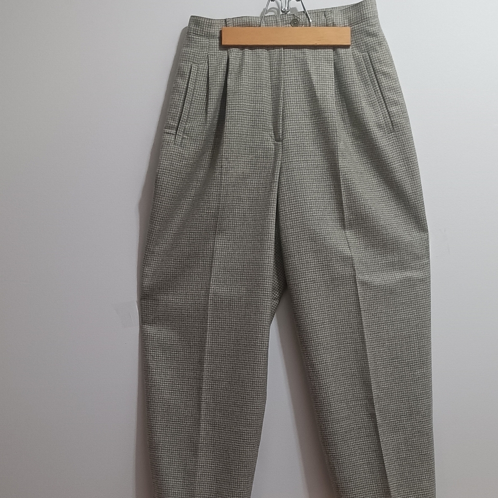 Vintage Ralph Lauren Pleated Gray Checkered Pants Sz S